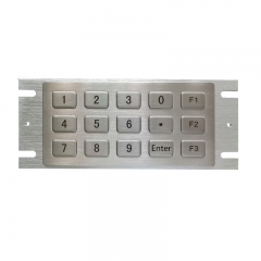 Customizable 15 Keys Rugged Stainless Steel Industrial Metal Keyboard Numeric Keypad For Information Kiosk