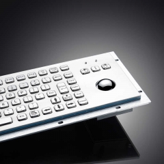 IP65 Metal Industrial Keyboards With Trackball Stainless Steel USB Rugged Keyboard For Self Service Kiosk