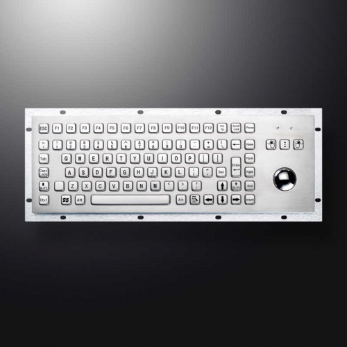 IP65 Metal Industrial Keyboards With Trackball Stainless Steel USB Rugged Keyboard For Self Service Kiosk