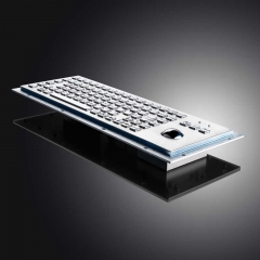 IP65 Metal Industrial Keyboards With Trackball Stainless Steel USB Rugged Keyboard For Self Service Kiosk