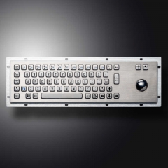 Изготовленная на заказ промышленная компьютерная водонепроницаемая металлическая клавиатура из нержавеющей стали с трекбольной мышью для крепления на панели