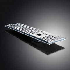 Metallmedizinische Tastatur mit 103 Schlüssel-Trackball-industrieller Tastatur spanisch-russische Tastatur für Selbstservice-Kiosk