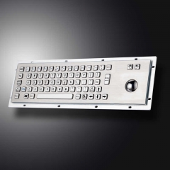 Teclado de metal de acero inoxidable resistente al agua para ordenador industrial personalizado de montaje en panel con ratón Trackball