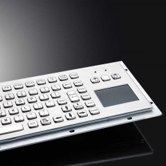 Teclado de acero inoxidable metálico industrial usb resistente al agua con montaje integrado y ratón con panel táctil