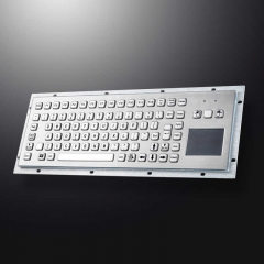 Teclado de acero inoxidable metálico industrial usb resistente al agua con montaje integrado y ratón con panel táctil