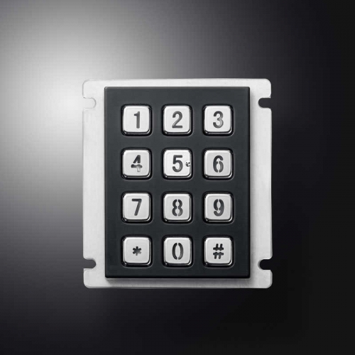 IP67 Waterproof 12 Keys 3X4 Industrial LED Backlight Metal Numeric Keypad For Smart Locker Access Control