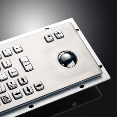 Tastiera in metallo impermeabile in acciaio inossidabile per computer industriale personalizzato con montaggio a pannello con mouse trackball