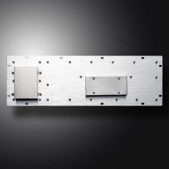 Painel de montagem de computador industrial personalizado à prova d'água teclado de metal de aço inoxidável com trackball mouse