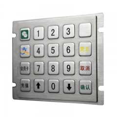 Customizable Layout 20 Keys Waterproof IP65 Mini Metal Keypad