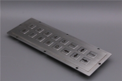 16 Keys Rugged Embedded Horizontal Double-Row Layout Metal Numeric Keypad