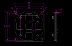 Teclados de metal IP65 4*4 chaves à prova d'água teclados de aço inoxidável para quiosque