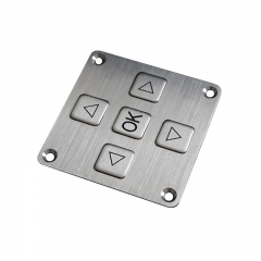 5 Keys Vandal Proof Panel Mount Metal Keypad For Industrial Control Kiosk