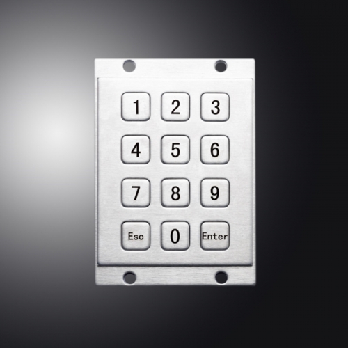 12 Flat Keys 3x4 Metal Mini Stainless Steel Numeric Keypad