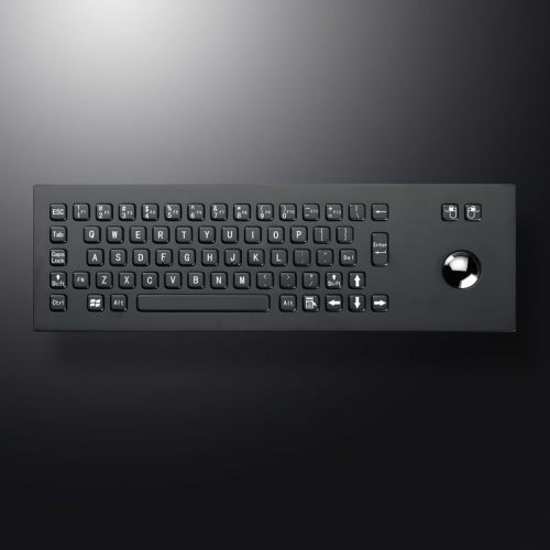 Teclado de PC de Metal negro, teclado de Terminal, teclado de acero inoxidable de montaje en Panel resistente a prueba de vandalismo para quiosco de autoservicio