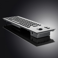 Teclado de PC de Metal negro, teclado de Terminal, teclado de acero inoxidable de montaje en Panel resistente a prueba de vandalismo para quiosco de autoservicio