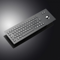 Teclado de PC de Metal negro, teclado de Terminal, teclado de acero inoxidable de montaje en Panel resistente a prueba de vandalismo para quiosco de autoservicio