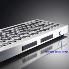 89 teclas quiosque CNC máquina ATM com fio de aço inoxidável USB PS2 teclado de mesa industrial de metal com Touchpad