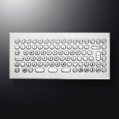 84 Keys Hexagon keycap Industrial Desktop Keyboards Stainless Steel Metal PC Keyboard