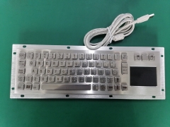 USB Interface Rear Panel Mount Industrial Metal Braille Stainless Steel Keyboard With Touchpad For Self-service Kiosk