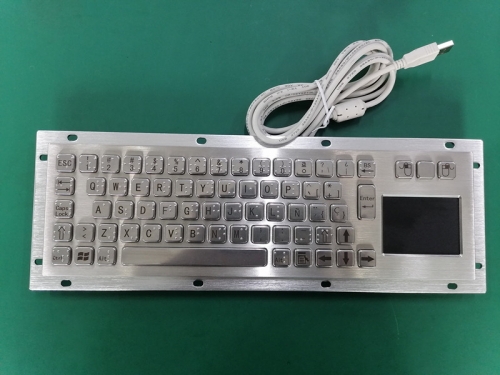 Teclado de aço inoxidável com botão de metal personalizado, teclado industrial com teclado para quiosques de serviços bancários, máquina CNC médica