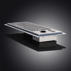 91 Keys Panel Mount Rugged IP65 Waterproof Stainless Steel Keyboard With Mechanical Trackball And F1-12 Function Key