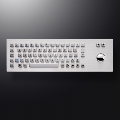 Teclado Industrial de montaje en Panel de 67 teclas con Trackball USB, teclado resistente de Metal de acero inoxidable para quiosco de autoservicio