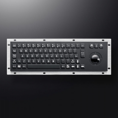 Black Stainless Steel Rugged Panel Mount Industrial Metal kiosk keyboard With Roller ball For Floor Mount Kiosk
