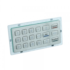 Custom 18 Keys Waterproof Dustproof Vandalproof Backlit Metal Keypad Use For Self Ordering Machine