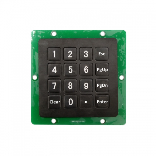 16 Keys Black Industrial Metal Keypad Matrix Interface Dimension 60x60mm