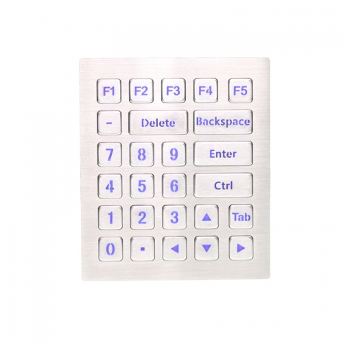 26 Keys Rugged Metal Keypad With Backlight For Industrial Control Equipment