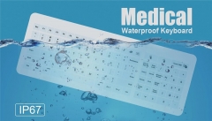 Teclado de vidrio médico con cable IP67, panel táctil resistente al agua para clínica y enfermería