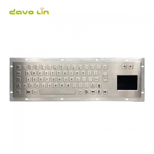 Panel Montajı Su Geçirmez IP65 Sağlam Kiosk Kablolu USB PS2 Dokunmatik Yüzeyli Metal Klavye