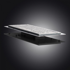 Rugged Compact Mini 66 Flat Keys Panel Mount Stainless Steel Industrial Metal Keyboard