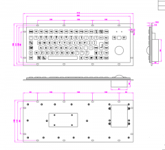 IP65 Waterproof Backlight Industrial Stainless Steel Keyboards With Trackball