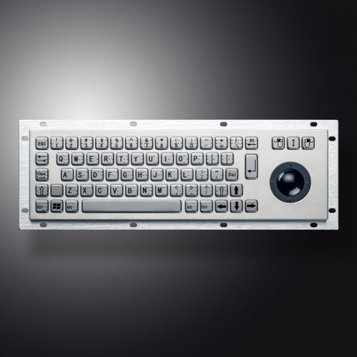 Wasserdicht IP65 Vandal Proof Panel Mount USB Verdrahtete Edelstahl Industrie Metall Tastatur Mit Harz Trackball Maus