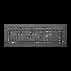 103 Keys Front Panel Mount Industrial Metal Keyboard with Number Keypad In Black