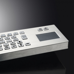 Compact Desktop Style Stainless Steel Keyboard with Integrated Touchpad