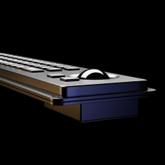 Su geçirmez IP65 Vandal Proof Panel Mount USB Kablolu Paslanmaz Çelik Endüstriyel Metal Klavye Reçine Trackball Fare