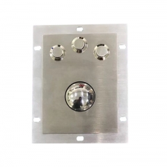 Panel Mount Metal Trackball Mouse with 3 stainless steel buttons