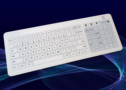 Teclado médico de cristal con pantalla táctil capacitiva, interfaz múltiple, USB, inalámbrico y Bluetooth