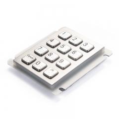 IP66 Waterproof 12 Keys Metal Keypad With Braille For Parcel Locker