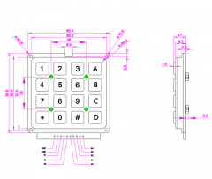 4*4 tasten wasserdichte IP65 Metall tastaturen edelstahl tastaturen für kiosk