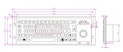 Rugged Waterproof Industrial Computer Keyboard With 25mm Diameter Integrated Trackball For UAV Ground Console