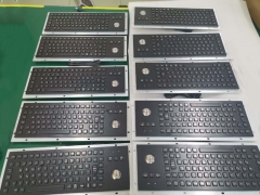 IP65 Black Metal Industrial Keyboards With Trackball Stainless Steel USB Rugged Keyboard For Self Service Kiosk