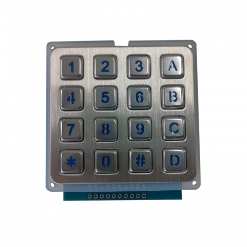 Mini teclado compacto de metal de montaje en panel de 16 teclas para sistema de puerta de desbloqueo con contraseña