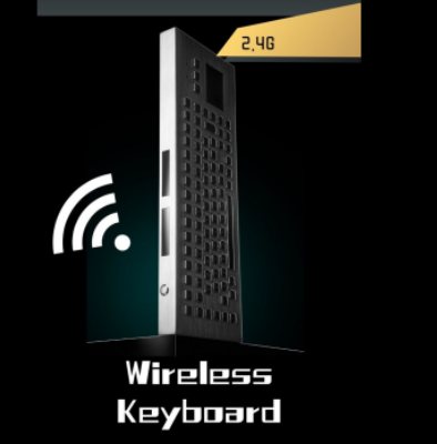 2.4G Wireless Industrial Stainless Steel Keyboard with Integrated Touchpad Mouse