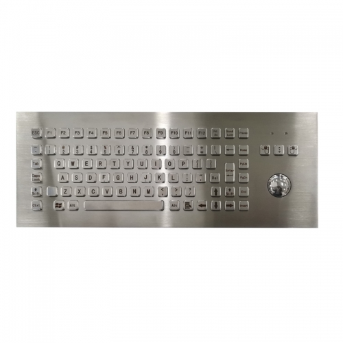 Metal Industrial Keyboards With Trackball Stainless Steel Rugged Keyboard For Self Service Kiosk