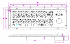 DAVO LIN Kiosk Automation Machine Wodoodporna wandaloodporna do montażu na panelu Przewodowa metalowa klawiatura USB z trackballem Mysz