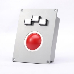 Panel Mount Industrial Embedded 60mm Diameter Trackball With P16LMT2-1ab DECA Reset Button Switch T2 Rectangle