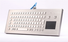 Przemysłowa klawiatura biurkowa ze stali nierdzewnej z touchpadem, przeciwwybuchowy kabel USB